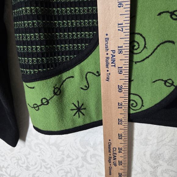 VTG Wool Blend Canvasbacks Jacket S Green Black Mixed Print Art To Wear Boho - Picture 11 of 13